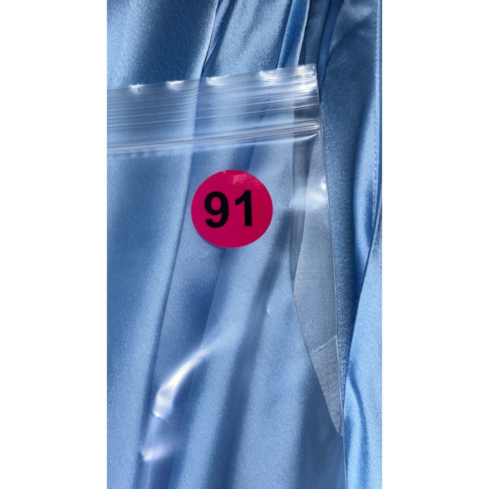 Show Me Your Mumu Jasmine Halter Maxi Dress Womens XS Steele Blue Luxe Satin - Picture 13 of 15